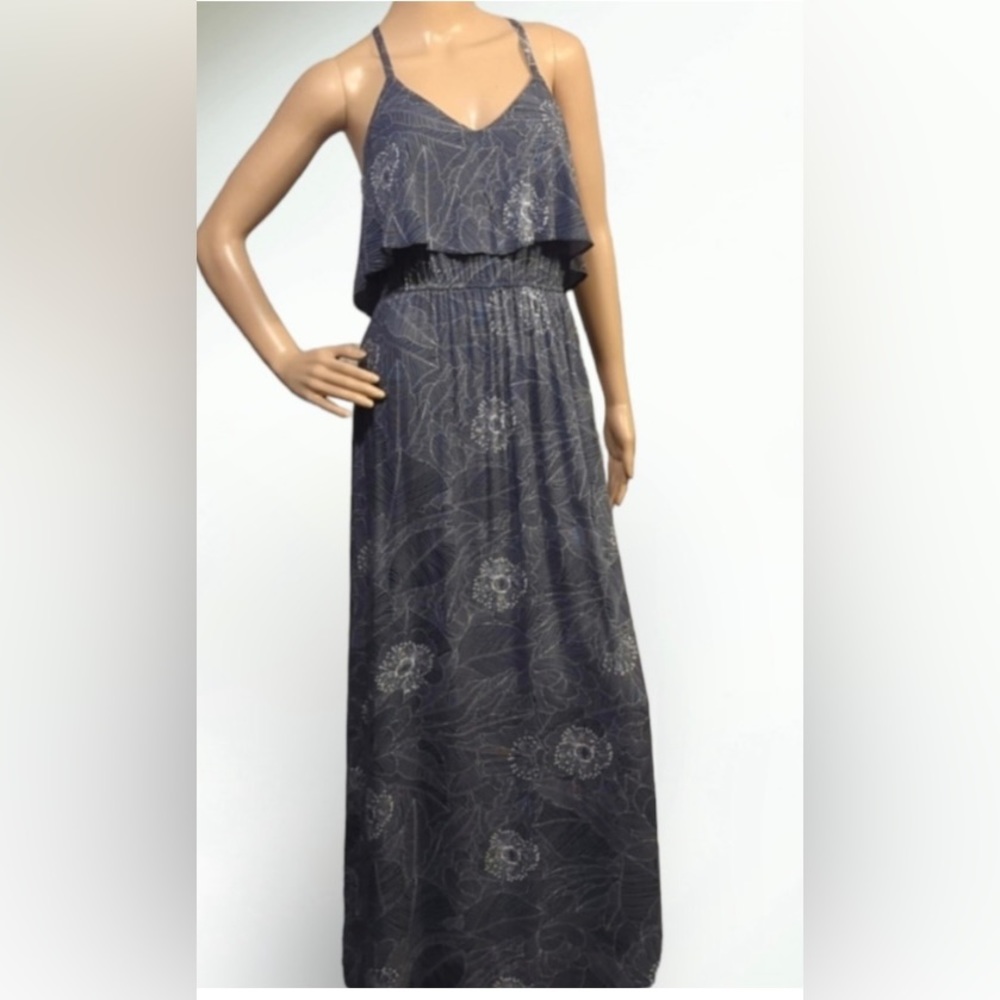 Lauren Conrad brand Size XS maxi long floral pattern dress bottom side slit